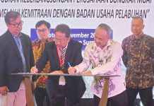 Ketua APBMI Sumbar M Tauhid Tandatangani MoU dengan Pelindo Regional 2 Teluk Bayur